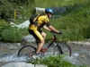 mountain biker and creek